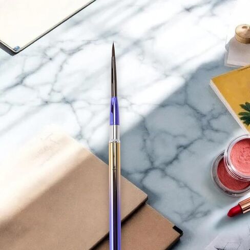 Generic 1 Pcs Painting Brush for Gouache Animal Hair Bristles with Metal Handle Gradient Blue Purple Gold Tone 7.2 Inch in Saudi Arabia