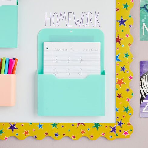 Okuna Outpost 3 Piece Magnetic File Holder for Refrigerator, Organizer for Mail, Folders, Pens (Teal, 3 Sizes) in Saudi Arabia