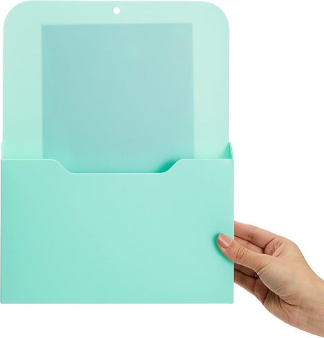 Okuna Outpost 3 Piece Magnetic File Holder for Refrigerator, Organizer for Mail, Folders, Pens (Teal, 3 Sizes) in Saudi Arabia