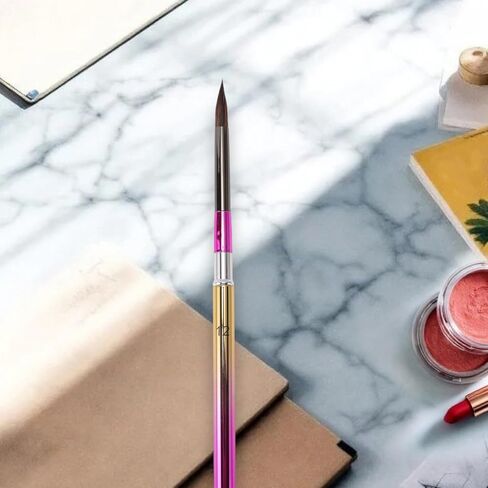 Generic 1 Pcs Painting Brush for Gouache Animal Hair Bristles with Metal Handle Gradient Rose Gold Tone 7.5 Inch in Saudi Arabia