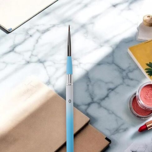 Generic 1 Pcs Brush for Painting for Gouache Animal Hair Bristles with Metal Handle Sky Blue White 7.1 Inch in Saudi Arabia