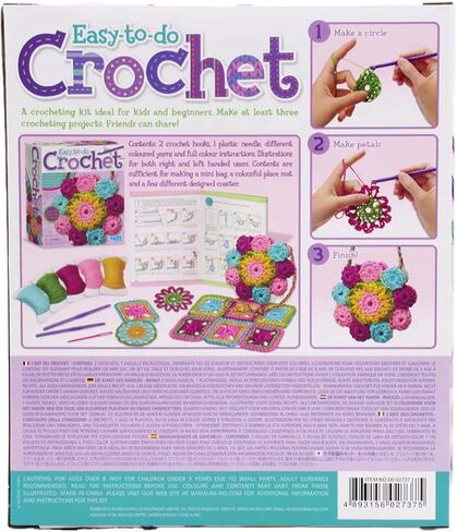 4M: Easy-to-Do Crochet - DIY Knitting Craft Kit, Learn 3 Yarn Work Projects, Create Coasters-Mini Bag-Placemat, All-in-1 Set, Beginners & Kids Ages 8+ in Saudi Arabia