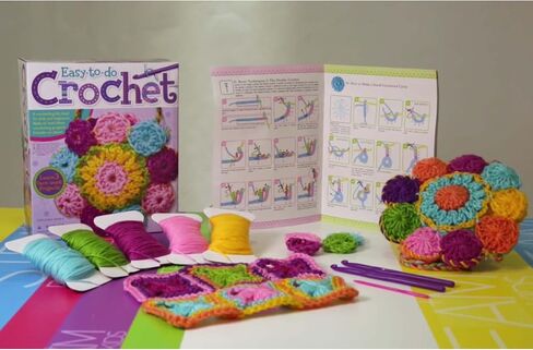 4M: Easy-to-Do Crochet - DIY Knitting Craft Kit, Learn 3 Yarn Work Projects, Create Coasters-Mini Bag-Placemat, All-in-1 Set, Beginners & Kids Ages 8+ in Saudi Arabia