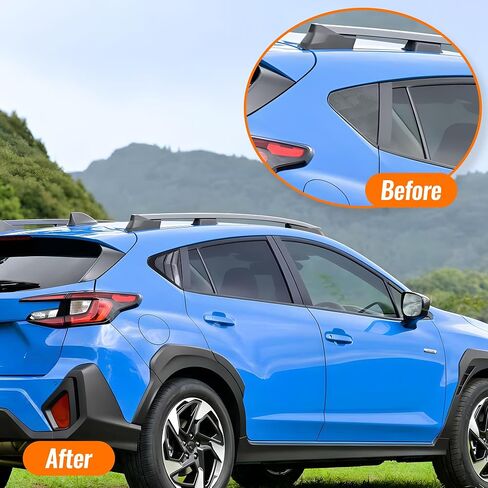 فتحات النوافذ الجانبية الخلفية متوافقة مع Subaru Crosstrek 2024 2025 وImpreza Hatchback 2024 2025 الملحقات الخارجية لغطاء ستائر نافذة فتحة التهوية (أسود لامع) in Saudi Arabia