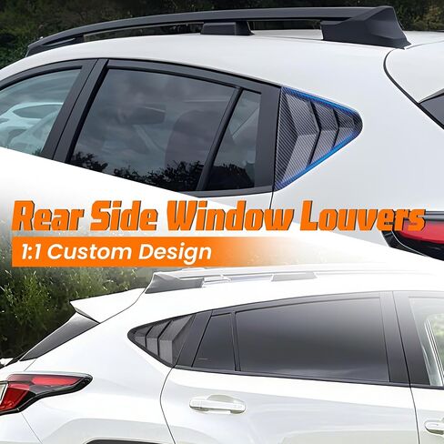 فتحات النوافذ الجانبية الخلفية متوافقة مع Subaru Crosstrek 2024 2025 وImpreza Hatchback 2024 2025 الملحقات الخارجية لغطاء ستائر نافذة فتحة التهوية (أسود لامع) in Saudi Arabia