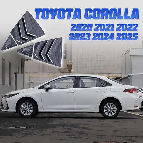 Rear Side Window Louvers for Corolla Compatible with Toyota Corolla 2020 2021 2022 2023 2024 2025 Exterior Accessories Air Vent Window Scoop Shades Blinds Cover(Carbon Fiber) in Saudi Arabia