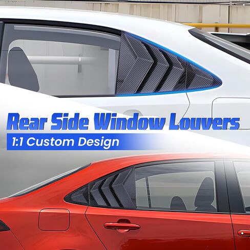 Rear Side Window Louvers for Corolla Compatible with Toyota Corolla 2020 2021 2022 2023 2024 2025 Exterior Accessories Air Vent Window Scoop Shades Blinds Cover(Carbon Fiber) in Saudi Arabia