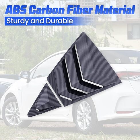 Rear Side Window Louvers for Corolla Compatible with Toyota Corolla 2020 2021 2022 2023 2024 2025 Exterior Accessories Air Vent Window Scoop Shades Blinds Cover(Carbon Fiber) in Saudi Arabia