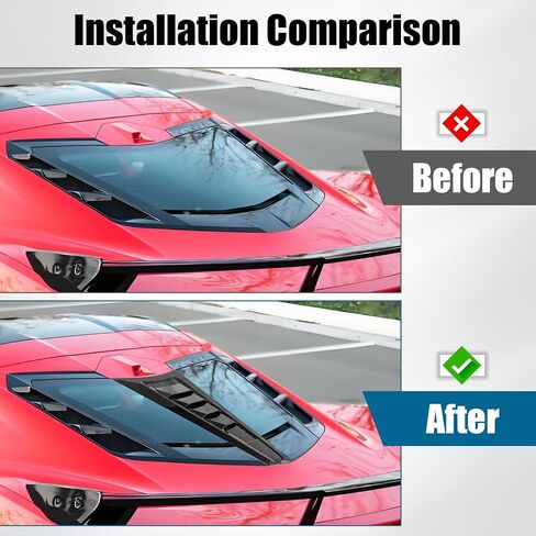غطاء لوحة الكسوة المزخرف بالنافذة الخلفية متوافق مع Chevy C8 Corvette Stingray E-Ray Z06 Z51 Coupe 2020-2025 الملحقات الخارجية لتزيين النافذة الخلفية in Kuwait