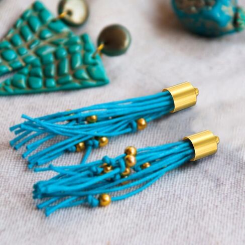 50-Pack Tassel Cord End Caps, 8mm ID Copper Glue in Leather Barrel Kumihimo End Tip Bead Caps for Jewelry Making/Bracelets/DIY Pendant, Cord Terminators [Light Silver] in Saudi Arabia
