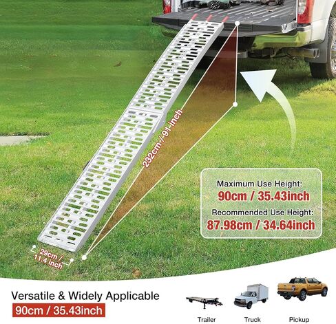 Heavy-Duty 1,860 lbs Capacity Aluminum Folding Loading Ramps - Non-Slip Motorcycle & ATV Ramps for Pickup Trucks & Trailers with Safety Straps in Saudi Arabia