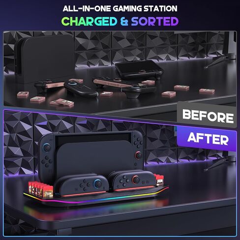 شاحن Switch J-Con، شاحن قبضة innoAura J-Con للتبديل/تبديل OLED، شاحن وحدة تحكم التبديل المحمول بطول 59 قدمًا، كابل شحن بمقبض J-Con مع مؤشر LED - حزمة واحدة in Saudi Arabia