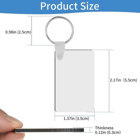 150 Pcs Sublimation Keychain Blanks – Double-Sided Heat Transfer Blanks 50 Set with Rings & Clips, Clear Film– DIY Bulk Blank Keychains for Crafts, Personalized Gifts (Rectangle) in Saudi Arabia
