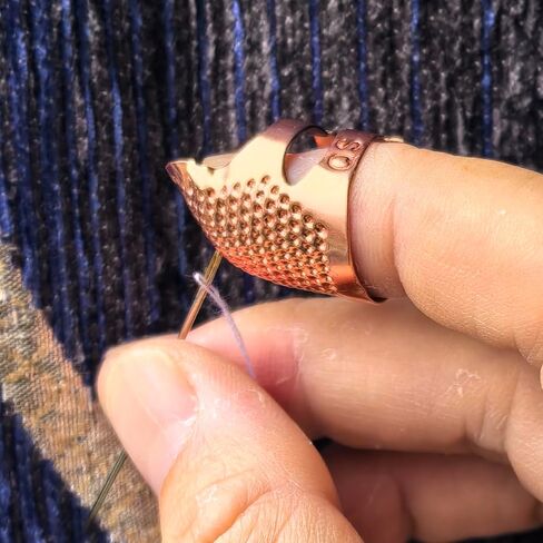 2pcs KC Adjustable Metal Thimble Protector Finger Guard for Embroidery, Needlework, Quilting, DIY Handcraft Projects in Saudi Arabia