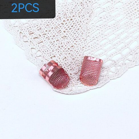 2pcs KC Adjustable Metal Thimble Protector Finger Guard for Embroidery, Needlework, Quilting, DIY Handcraft Projects in Saudi Arabia