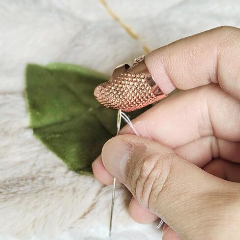 2pcs KC Adjustable Metal Thimble Protector Finger Guard for Embroidery, Needlework, Quilting, DIY Handcraft Projects in Saudi Arabia