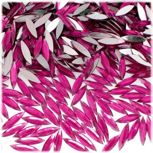 The Crafts Outlet 1,000pc Rhinestones Eye Shaped (Navette) 4x15mm Flatback Fucshia in Saudi Arabia
