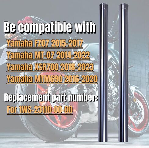 2x Brake Suspension Fork Inner Tubes Compatible with Yamaha MT-07 (2014-2022), FZ07 (2015-2017), XSR700 (2018-2023) & MTM690 (2016-2020) in Saudi Arabia