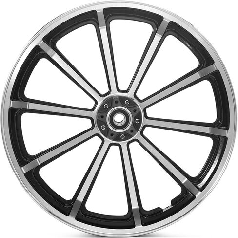 TOFR 21x3.5 Front Wheel Rim Tubeless Ten-spokes Design For Harley Touring 2009-2023 Road King FLHR Electra Glide FLHTC Ultra Limited Ultra Classic Road Glide Street Glide W/ 11.8" Wave Front Rotors in Saudi Arabia
