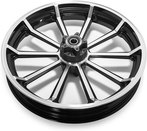 TOFR 21x3.5 Front Wheel Rim Tubeless Ten-spokes Design For Harley Touring 2009-2023 Road King FLHR Electra Glide FLHTC Ultra Limited Ultra Classic Road Glide Street Glide W/ 11.8" Wave Front Rotors in Saudi Arabia