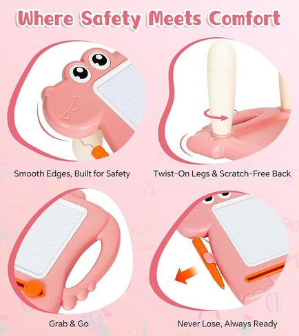 طاولة رسم مغناطيسية على شكل ديناصور للأطفال الصغار، لوحة رسم ملونة وكتابة لوحة رسم تعليمية للأطفال من عمر 1 2 3 سنوات للأولاد والبنات، هدية فنية خالية من الفوضى لعيد الميلاد أو عيد الميلاد، أزرق in Kuwait