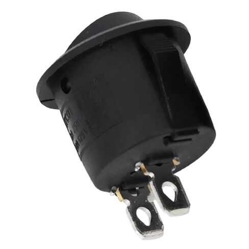 Round Rocker Switch with LED Illumination, Black, 20mm, On/Off Toggle, 12V/24V DC Compatible, 6A/250V Rating (3Pin redlight ON-Off 10Pcs) in Kuwait