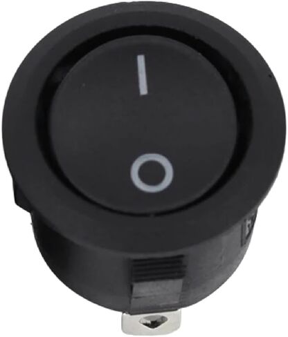 Round Rocker Switch with LED Illumination, Black, 20mm, On/Off Toggle, 12V/24V DC Compatible, 6A/250V Rating (3Pin Green Light 5Pcs) in Saudi Arabia