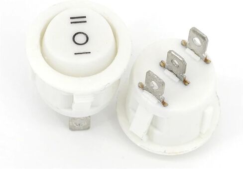 LED Illuminated Round Rocker Switch, 20mm, 12V/24V DC, 6A/250V, ON/Off Control with Light Indicator (3Pin Green Light 10Pcs) in Saudi Arabia