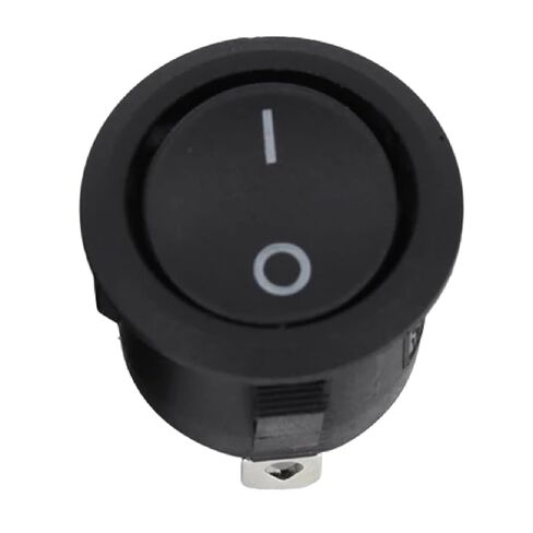 Round Rocker Switch with LED Illumination, Black, 20mm, On/Off Toggle, 12V/24V DC Compatible, 6A/250V Rating (3Pin redlight ON-Off 5Pcs) in Kuwait