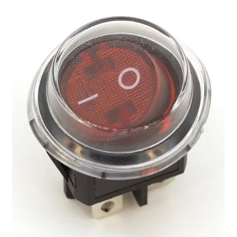 Round Rocker Switch with LED Illumination, Black, 20mm, On/Off Toggle, 12V/24V DC Compatible, 6A/250V Rating (3Pin redlight ON-Off 5Pcs) in Kuwait