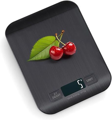 Digital Shipping Scale,Stainless Steel Panel, Accurate Portable Postal Scale for Packages, Small Business,Kitchen, Food, Handmade, Liquids, and Boutique (Black Battery (5kg/1g)) in Saudi Arabia