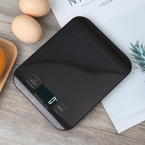 Digital Shipping Scale,Stainless Steel Panel, Accurate Portable Postal Scale for Packages, Small Business,Kitchen, Food, Handmade, Liquids, and Boutique (Black Battery (5kg/1g)) in Saudi Arabia