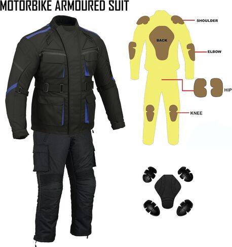 Men’s Motorcycle Suit Waterproof CE Armoured Jacket & Pant | All Weather Motorbiker Gear Cordura Fabric Protective Trouser in Saudi Arabia
