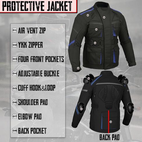 Men’s Motorcycle Suit Waterproof CE Armoured Jacket & Pant | All Weather Motorbiker Gear Cordura Fabric Protective Trouser in Saudi Arabia