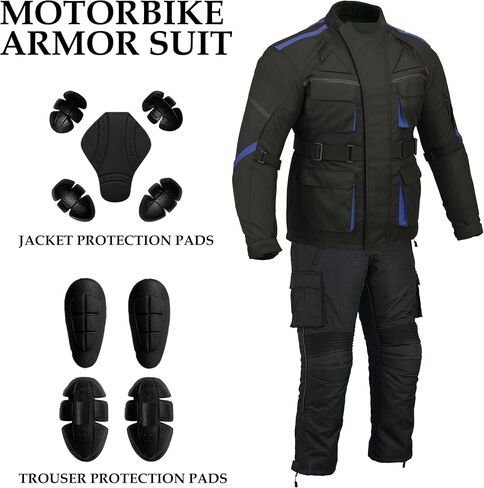 Men’s Motorcycle Suit Waterproof CE Armoured Jacket & Pant | All Weather Motorbiker Gear Cordura Fabric Protective Trouser in Saudi Arabia