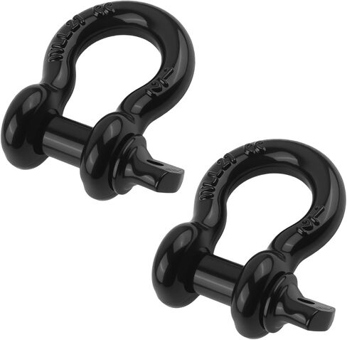 Aokdom 2PCS 1/2" D Ring Shackles with 5/8" Pin,Heavy Duty Clevis Shackle Working Limit 2 Ton/Breaking Strength 8 Ton for Vehicle Recovery,Professional Winch Accessories Shackles for Towing in Saudi Arabia