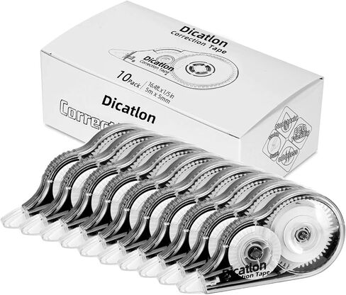White Correction Tape 10 Pack, Easy Use Roller Applicator, Instant Dry, Jam Free PET Film, Smooth Precise Corrections for School, Office, Home in Saudi Arabia