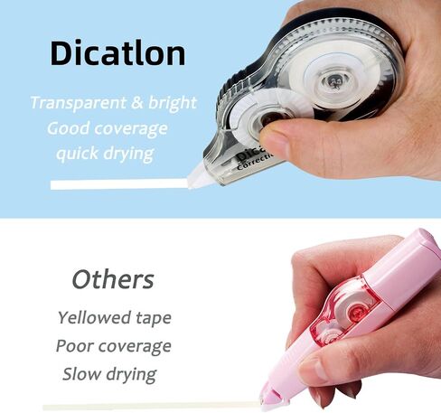 White Correction Tape 10 Pack, Easy Use Roller Applicator, Instant Dry, Jam Free PET Film, Smooth Precise Corrections for School, Office, Home in Saudi Arabia