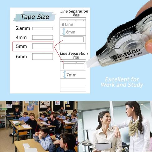 White Correction Tape 10 Pack, Easy Use Roller Applicator, Instant Dry, Jam Free PET Film, Smooth Precise Corrections for School, Office, Home in Saudi Arabia