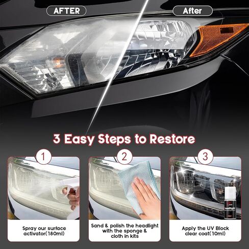 مجموعة سائل استعادة المصابيح الأمامية للسيارات، عامل تجديد المصابيح الأمامية، مجموعة سائل مؤكسد لاستعادة المصابيح الأمامية الجديدة لعام 2025، تلميع المصابيح الأمامية متعددة الوظائف لجميع أنواع المركبات in Kuwait