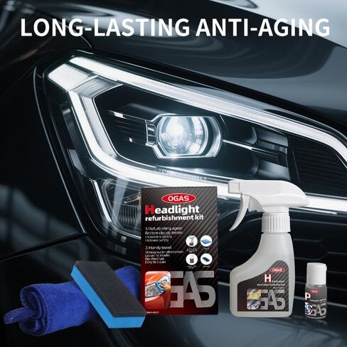 Headlight refurbishing Agent, New Automotive Headlight Restoration Kit,Oxidized and Yellowed Automotive Headlamps Blurring Enhanced Crystallization Coating Refurbisher for All Vehicle Types in Saudi Arabia