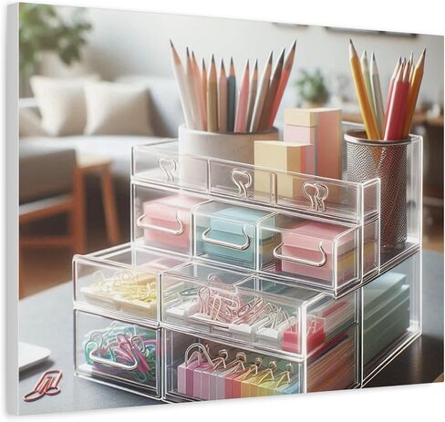 Transparent Mini Drawers Matte Canvas Wall Art 24 * 18 inches Made in USA in Saudi Arabia