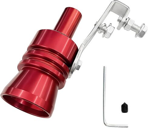 صافرة عادم السيارة من yoRise، صفارة طرف صمام النفخ التلقائي من سبائك الألومنيوم، محاكاة صانع زئير أنبوب ذيل السيارة، أنبوب كاتم صوت السيارة العالمي معزز الصوت لمعظم السيارات (أسود-XL) in Kuwait