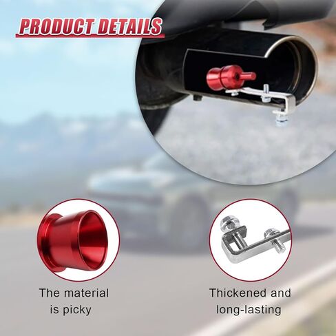 صافرة عادم السيارة من yoRise، صفارة طرف صمام النفخ التلقائي من سبائك الألومنيوم، محاكاة صانع زئير أنبوب ذيل السيارة، أنبوب كاتم صوت السيارة العالمي معزز الصوت لمعظم السيارات (أسود-XL) in Kuwait