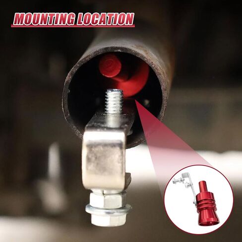 صافرة عادم السيارة من yoRise، صفارة طرف صمام النفخ التلقائي من سبائك الألومنيوم، محاكاة صانع زئير أنبوب ذيل السيارة، أنبوب كاتم صوت السيارة العالمي معزز الصوت لمعظم السيارات (أسود-XL) in Kuwait