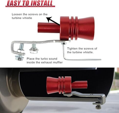 صافرة عادم السيارة من yoRise، صفارة طرف صمام النفخ التلقائي من سبائك الألومنيوم، محاكاة صانع زئير أنبوب ذيل السيارة، أنبوب كاتم صوت السيارة العالمي معزز الصوت لمعظم السيارات (أسود-XL) in Kuwait