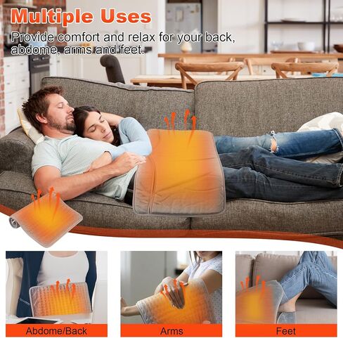 جهاز تدفئة القدمين الكهربائي من لاما، جهاز تدفئة القدمين مزدوج الجانب للرجال والنساء، وسادة تسخين سريعة للقدم مع 6 مستويات لدرجة الحرارة و4 مؤقتات للسرير/عيد الميلاد/المنزل/المكتب، قابل للفصل وقابل للغسل، رمادي in Kuwait