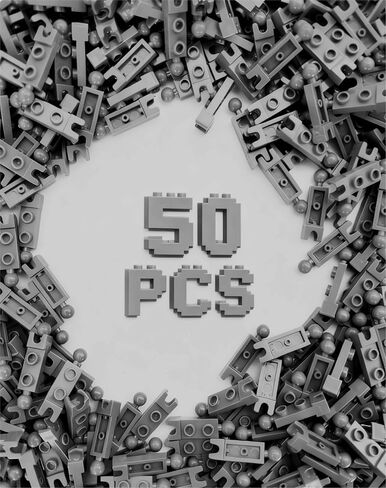 مجموعة مفاصل كروية سوداء كلاسيكية، لوحة خاصة 1 × 2 مع كوب نهاية 5.9 مم وكرة قطر 50 قطعة، متوافقة مع أجزاء وقطع ليغو (أسود) in Kuwait