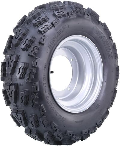 إطار وعجلة WANDA 21X7-10 ATV مقاس 21X7X10 مع حافة عجلة فضية مقاس 4/156 مم PCD 2+3 -10058 in Kuwait