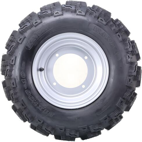 إطار وعجلة WANDA 21X7-10 ATV مقاس 21X7X10 مع حافة عجلة فضية مقاس 4/156 مم PCD 2+3 -10058 in Kuwait